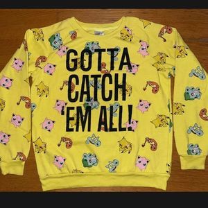 Pokemon 2016 Gotta Catch ‘Em All All Over Print Pullover Sweater Sz M